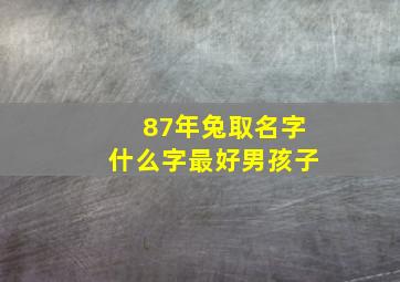 87年兔取名字什么字最好男孩子