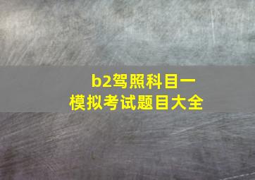 b2驾照科目一模拟考试题目大全