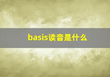 basis读音是什么