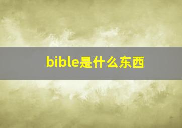 bible是什么东西