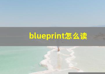 blueprint怎么读