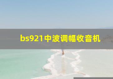 bs921中波调幅收音机