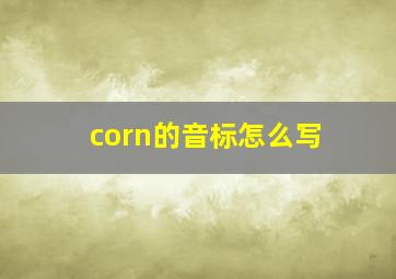 corn的音标怎么写