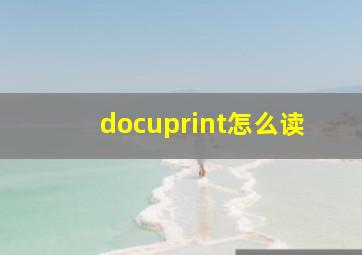 docuprint怎么读