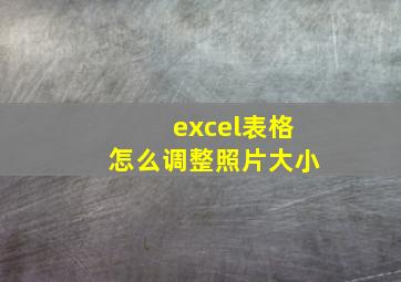 excel表格怎么调整照片大小