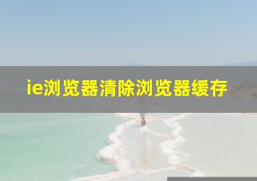 ie浏览器清除浏览器缓存