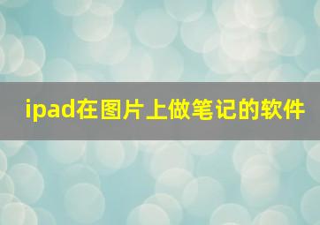 ipad在图片上做笔记的软件