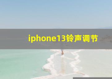 iphone13铃声调节