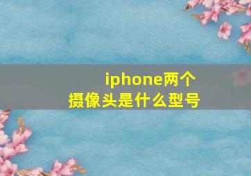 iphone两个摄像头是什么型号