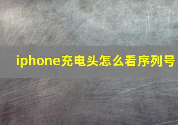 iphone充电头怎么看序列号