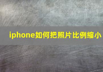 iphone如何把照片比例缩小