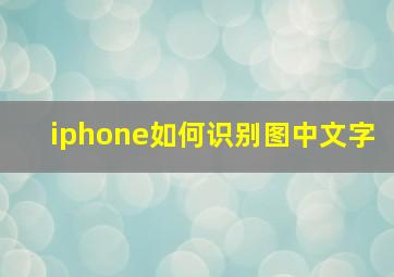 iphone如何识别图中文字