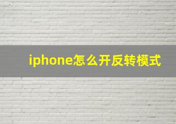 iphone怎么开反转模式