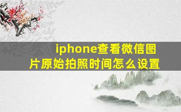 iphone查看微信图片原始拍照时间怎么设置