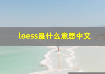 loess是什么意思中文