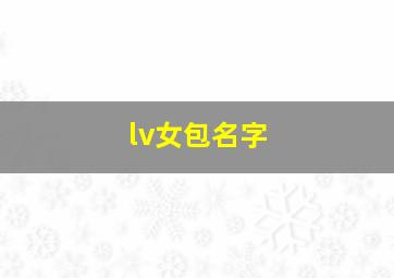 lv女包名字