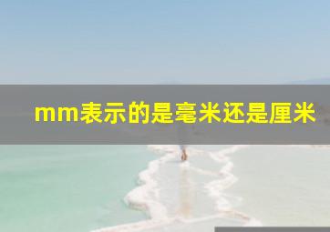 mm表示的是毫米还是厘米