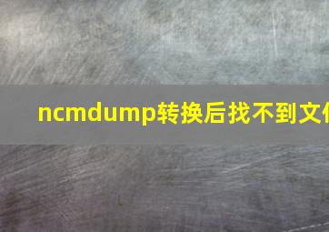 ncmdump转换后找不到文件