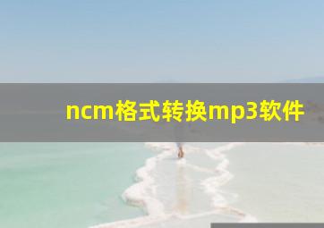 ncm格式转换mp3软件