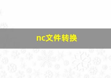 nc文件转换