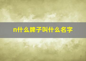 n什么牌子叫什么名字