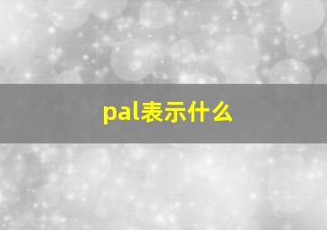 pal表示什么