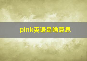 pink英语是啥意思