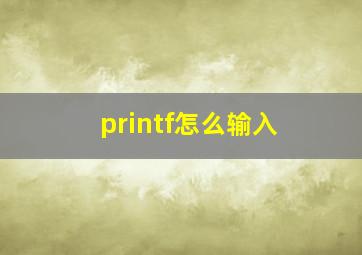 printf怎么输入