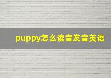 puppy怎么读音发音英语