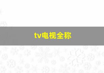 tv电视全称