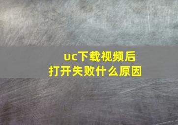 uc下载视频后打开失败什么原因