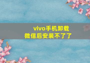 vivo手机卸载微信后安装不了了