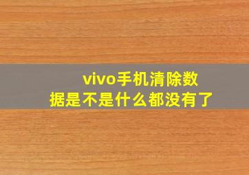 vivo手机清除数据是不是什么都没有了