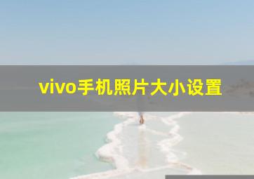 vivo手机照片大小设置