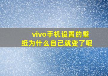 vivo手机设置的壁纸为什么自己就变了呢