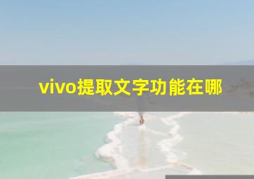 vivo提取文字功能在哪