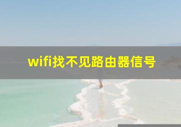 wifi找不见路由器信号