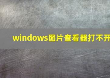 windows图片查看器打不开