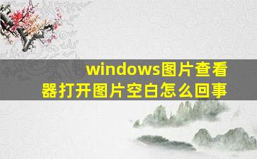 windows图片查看器打开图片空白怎么回事