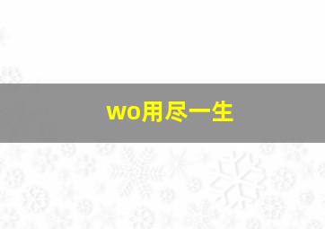 wo用尽一生