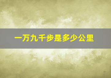 一万九千步是多少公里