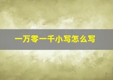 一万零一千小写怎么写