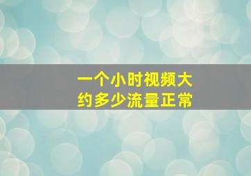 一个小时视频大约多少流量正常