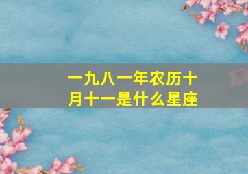 一九八一年农历十月十一是什么星座