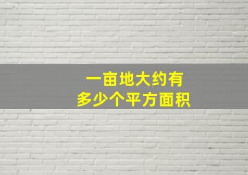 一亩地大约有多少个平方面积