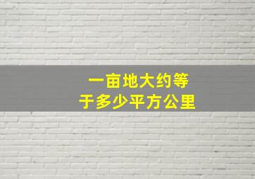 一亩地大约等于多少平方公里