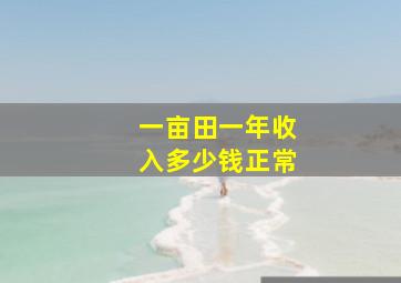 一亩田一年收入多少钱正常