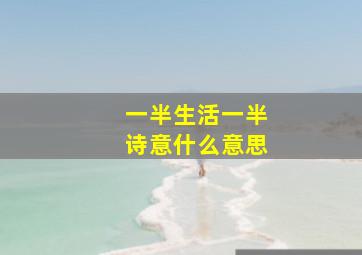 一半生活一半诗意什么意思