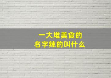 一大堆美食的名字辣的叫什么