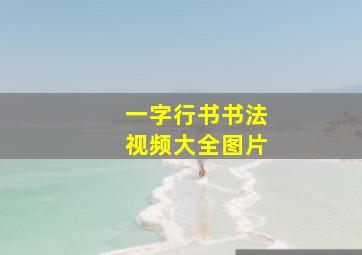 一字行书书法视频大全图片